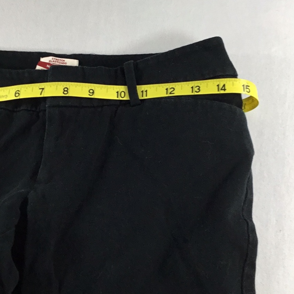 Y2K Black Daily Basic Straight Leg Cropped Capris Stretchy Office chic Size 4 - Picture 3 of 7